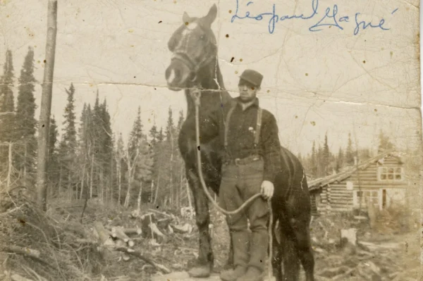 Rosaire Tremblay — cheval — Tags: portrait, cheval — Léopaul Gagné, beau frère de Mme Henriette Tremblay